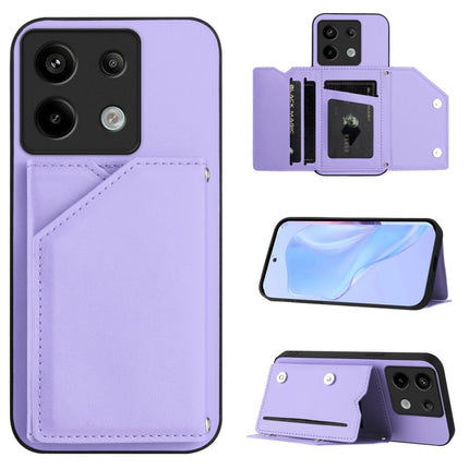 Skin Feel Four Card Slots Phone Case with Wrist Strap, For Xiaomi Poco X6, For Xiaomi Poco C65, For Xiaomi Poco F5 5G, For Xiaomi Poco F5 Pro 5G