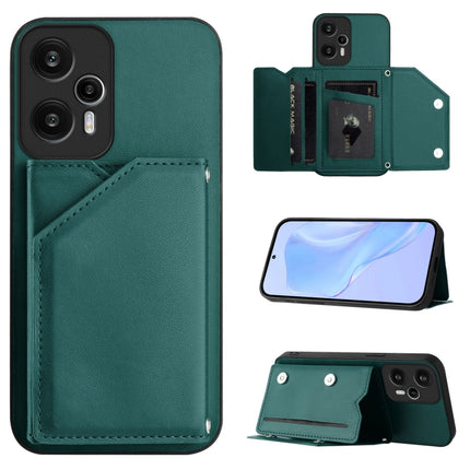 Skin Feel Four Card Slots Phone Case with Wrist Strap, For Xiaomi Poco X6, For Xiaomi Poco C65, For Xiaomi Poco F5 5G, For Xiaomi Poco F5 Pro 5G
