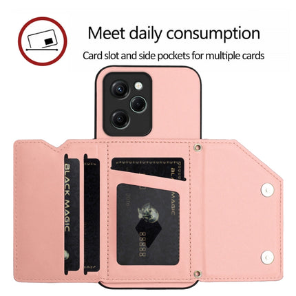 Skin Feel Four Card Slots Phone Case with Wrist Strap, For Xiaomi Poco X5 Pro, For Xiaomi Poco X5