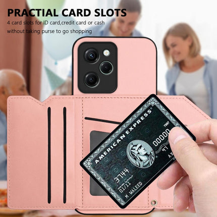 Skin Feel Four Card Slots Phone Case with Wrist Strap, For Xiaomi Poco X5 Pro, For Xiaomi Poco X5