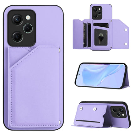 Skin Feel Four Card Slots Phone Case with Wrist Strap, For Xiaomi Poco X5 Pro, For Xiaomi Poco X5