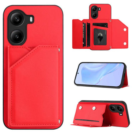 Skin Feel Four Card Slots Phone Case with Wrist Strap, For Xiaomi 15 Ultra, For Xiaomi Poco X7 Pro, For Xiaomi Poco F6, For Xiaomi Civi 4 Pro