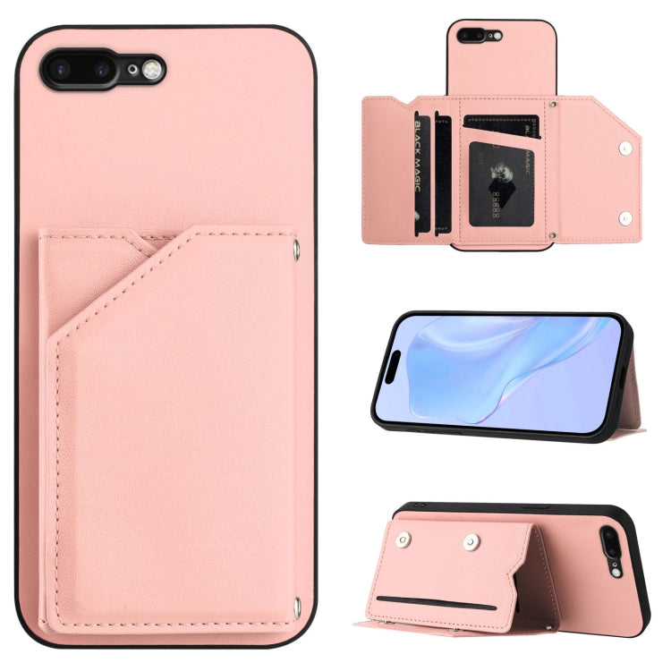 Skin Feel Four Card Slots Phone Case with Wrist Strap