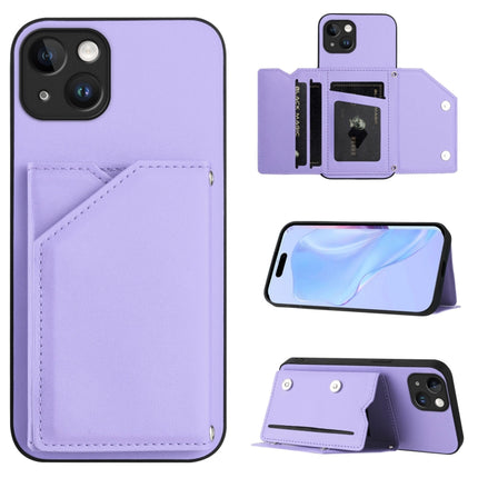 Skin Feel Four Card Slots Phone Case with Wrist Strap, For iPhone 15 Pro Max, For iPhone 15 Pro, For iPhone 15 Plus, For iPhone 15