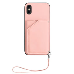 Skin Feel Four Card Slots Phone Case with Wrist Strap