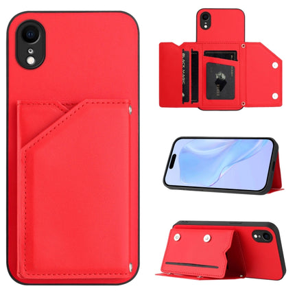 Skin Feel Four Card Slots Phone Case with Wrist Strap
