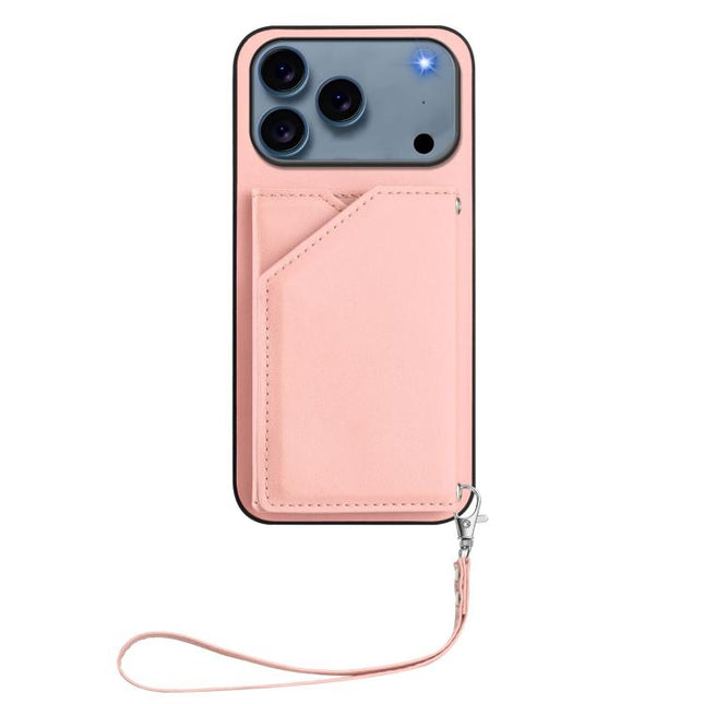 Skin Feel Four Card Slots Phone Case with Wrist Strap, For iPhone 17 Pro Max, For iPhone 17 Pro, For iPhone 17, For iPhone Air