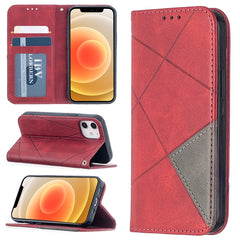 Rhombus Texture Horizontal Flip Magnetic Leather Case with Holder & Card Slots, For Xiaomi Redmi 9A, For Xiaomi Redmi 9C, For iPhone 12 mini, For iPhone 12 / 12 Pro, For iPhone 12 Pro Max