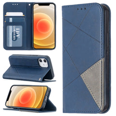 Rhombus Texture Horizontal Flip Magnetic Leather Case with Holder & Card Slots, For Xiaomi Redmi 9A, For Xiaomi Redmi 9C, For iPhone 12 mini, For iPhone 12 / 12 Pro, For iPhone 12 Pro Max