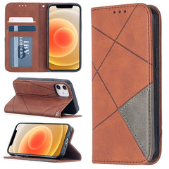 Rhombus Texture Horizontal Flip Magnetic Leather Case with Holder & Card Slots, For Xiaomi Redmi 9A, For Xiaomi Redmi 9C, For iPhone 12 mini, For iPhone 12 / 12 Pro, For iPhone 12 Pro Max