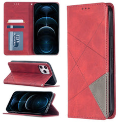 Rhombus Texture Horizontal Flip Magnetic Leather Case with Holder & Card Slots, For Xiaomi Redmi 9A, For Xiaomi Redmi 9C, For iPhone 12 mini, For iPhone 12 / 12 Pro, For iPhone 12 Pro Max