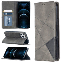 Rhombus Texture Horizontal Flip Magnetic Leather Case with Holder & Card Slots, For Xiaomi Redmi 9A, For Xiaomi Redmi 9C, For iPhone 12 mini, For iPhone 12 / 12 Pro, For iPhone 12 Pro Max