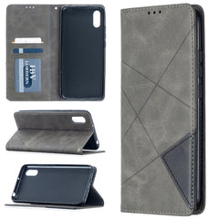 Rhombus Texture Horizontal Flip Magnetic Leather Case with Holder & Card Slots, For Xiaomi Redmi 9A, For Xiaomi Redmi 9C, For iPhone 12 mini, For iPhone 12 / 12 Pro, For iPhone 12 Pro Max