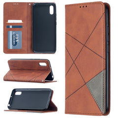 Rhombus Texture Horizontal Flip Magnetic Leather Case with Holder & Card Slots, For Xiaomi Redmi 9A, For Xiaomi Redmi 9C, For iPhone 12 mini, For iPhone 12 / 12 Pro, For iPhone 12 Pro Max