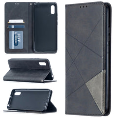 Rhombus Texture Horizontal Flip Magnetic Leather Case with Holder & Card Slots, For Xiaomi Redmi 9A, For Xiaomi Redmi 9C, For iPhone 12 mini, For iPhone 12 / 12 Pro, For iPhone 12 Pro Max