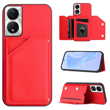Skin Feel Four Card Slots Phone Case with Wrist Strap, For Honor X8b Global, For Honor X9b / Magic6 Lite, For Honor X7b / Play 8T, For Honor X6A Global