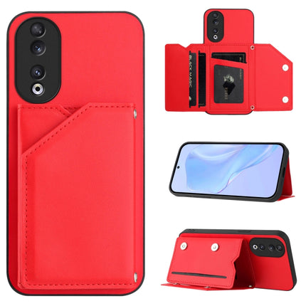 Skin Feel Four Card Slots Phone Case with Wrist Strap, For Honor X50i / 90 Lite, For Honor 90, For Honor X7A / Play7T, For Honor X8A