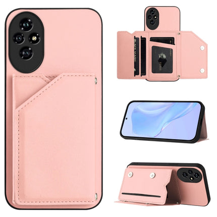Skin Feel Four Card Slots Phone Case with Wrist Strap, For Honor X6b, For Honor 200, For Honor 200 Pro, For Honor 200 Lite 5G