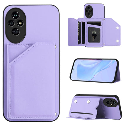 Skin Feel Four Card Slots Phone Case with Wrist Strap, For Honor X6b, For Honor 200, For Honor 200 Pro, For Honor 200 Lite 5G