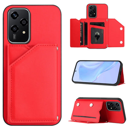 Skin Feel Four Card Slots Phone Case with Wrist Strap, For Honor X6b, For Honor 200, For Honor 200 Pro, For Honor 200 Lite 5G