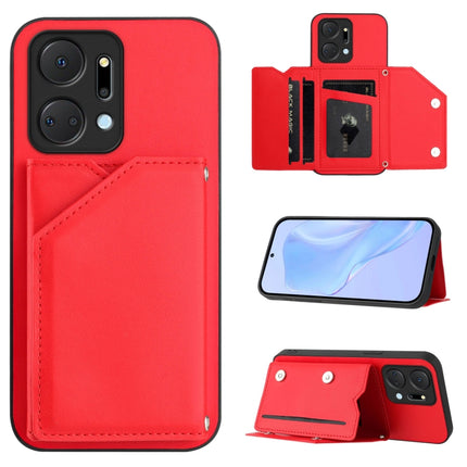 Skin Feel Four Card Slots Phone Case with Wrist Strap, For Honor X50i / 90 Lite, For Honor 90, For Honor X7A / Play7T, For Honor X8A