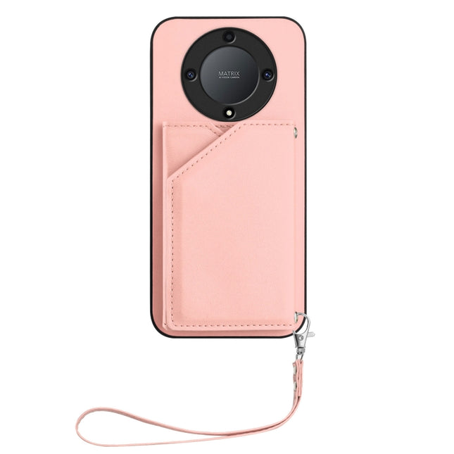Skin Feel Four Card Slots Phone Case with Wrist Strap, For Honor X9A / Magic5 Lite