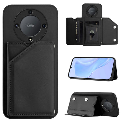 Skin Feel Four Card Slots Phone Case with Wrist Strap, For Honor X9A / Magic5 Lite