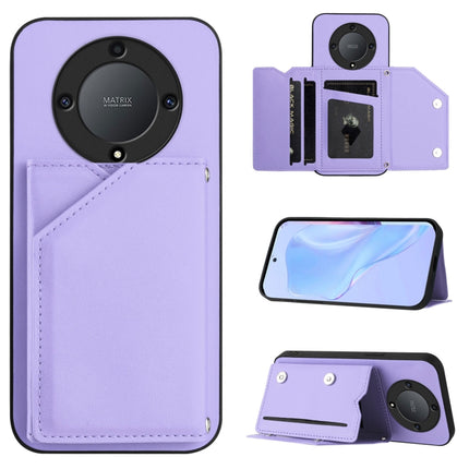 Skin Feel Four Card Slots Phone Case with Wrist Strap, For Honor X9A / Magic5 Lite