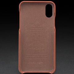 For iPhone X / XS QIALINO Shockproof Cowhide Leather Protective Case