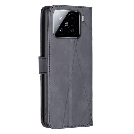 Magnetic Buckle Rhombus Texture Leather Phone Case, For Xiaomi 15 Pro, For Xiaomi 15