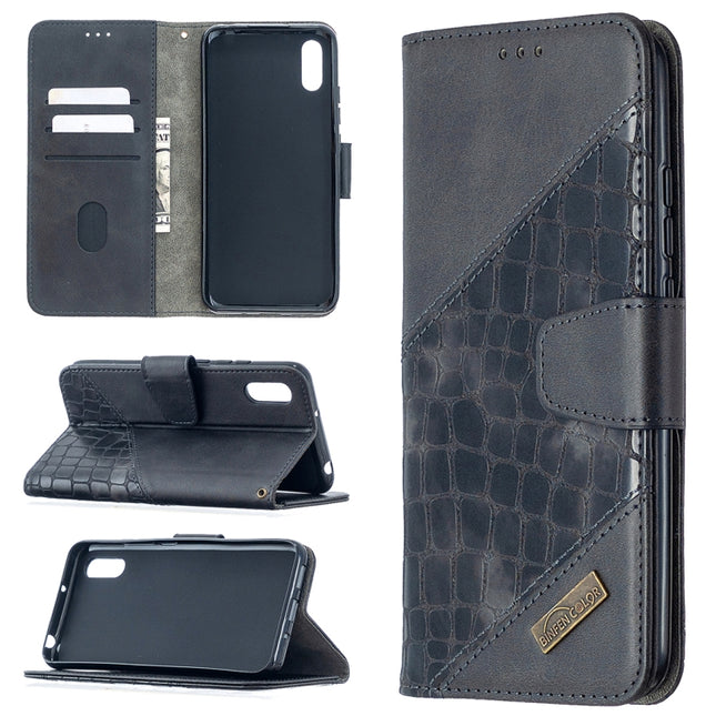 Matching Color Crocodile Texture Horizontal Flip PU Leather Case with Wallet & Holder & Card Slots, For Xiaomi Redmi 9A, For Xiaomi Redmi 9C, For Huawei Y5(2019)