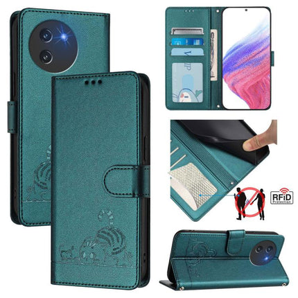 Cat Rat Embossed Pattern RFID Leather Phone Case with Lanyard, For Doogee Note 56 / Note 56 Pro, For Doogee N60 Pro, For Doogee Note 59 5G / Note 59 Pro, For Doogee N55 Plus