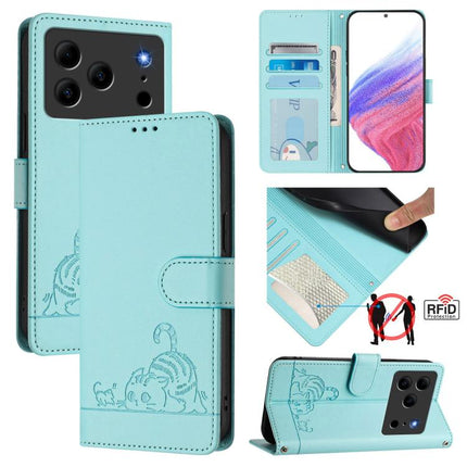 Cat Rat Embossed Pattern RFID Leather Phone Case with Lanyard, For Doogee Note 56 / Note 56 Pro, For Doogee N60 Pro, For Doogee Note 59 5G / Note 59 Pro, For Doogee N55 Plus