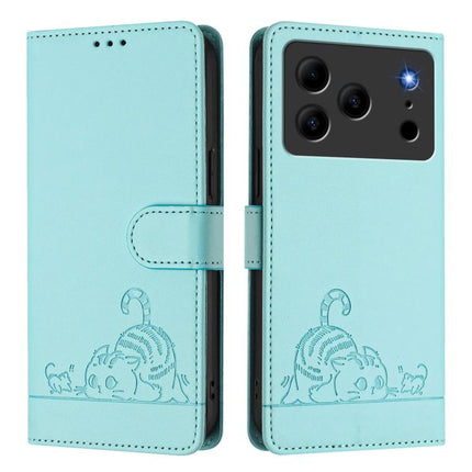 Cat Rat Embossed Pattern RFID Leather Phone Case with Lanyard, For Doogee Note 56 / Note 56 Pro, For Doogee N60 Pro, For Doogee Note 59 5G / Note 59 Pro, For Doogee N55 Plus