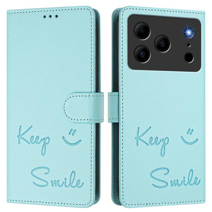 Smile Embossing RFID Leather Phone Case, For Doogee Note 56 / Note 56 Pro, For Doogee N60 Pro, For Doogee Note 59 / Note 59 Pro, For Doogee N55 Plus