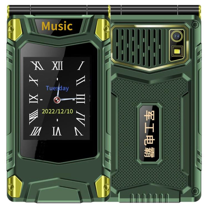 M7+ 4G Dual Screen Flip Elder Rugged Phone, 2.8 inch Inner, 2.4 inch Outer, 6800mAh Battery, 24 Keys, Flashlight, Network: 4G, Dual SIM, SOS, M7+ 4G
