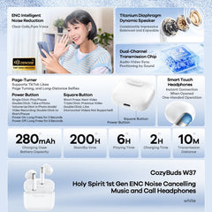 REMAX CozyBuds W37 ENC Noise Reduction Touch Wireless Bluetooth Earphone