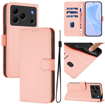 Skin Feel Solid Color Leather Phone Case with Lanyard, For Doogee Note 56 / Note 56 Pro