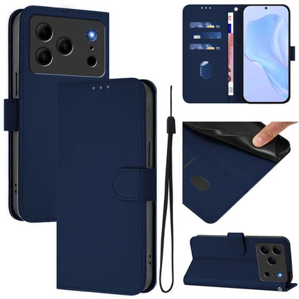 Skin Feel Solid Color Leather Phone Case with Lanyard, For Doogee Note 56 / Note 56 Pro