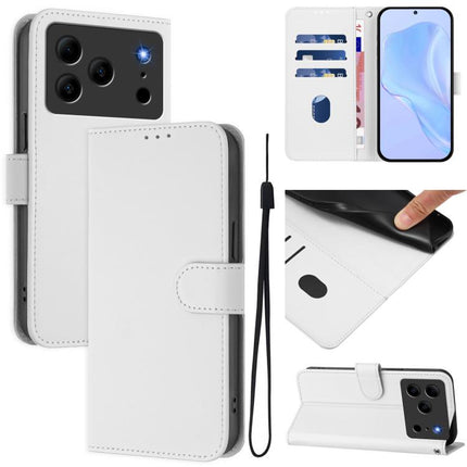 Skin Feel Solid Color Leather Phone Case with Lanyard, For Doogee Note 56 / Note 56 Pro