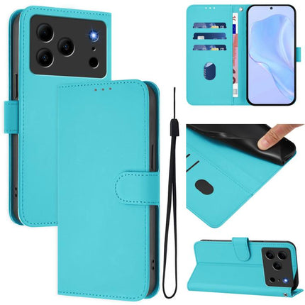 Skin Feel Solid Color Leather Phone Case with Lanyard, For Doogee Note 56 / Note 56 Pro