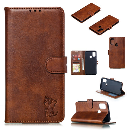Embossed Happy Cat Pattern Horizontal Flip Leather Case with Holder & Card Slots & Wallet & Photo Frame, For Samsung Galaxy A21s, For Samsung Galaxy A71 5G, For Samsung Galaxy Note20, For Samsung Galaxy Note20 Ultra