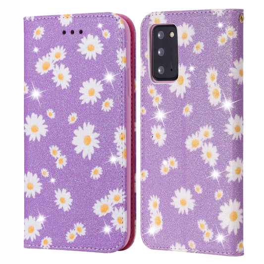 Glittering Daisy Magnetic Horizontal Flip Leather Case with Holder & Card Slots & Photo Frame, For Samsung Galaxy Note20, For Samsung Galaxy Note20 Ultra, For iPhone 12 Pro Max, For iPhone 12 / 12 Pro, For iPhone 12 mini