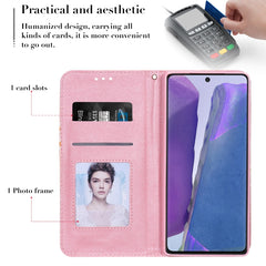 Glittering Daisy Magnetic Horizontal Flip Leather Case with Holder & Card Slots & Photo Frame, For Samsung Galaxy Note20, For Samsung Galaxy Note20 Ultra, For iPhone 12 Pro Max, For iPhone 12 / 12 Pro, For iPhone 12 mini