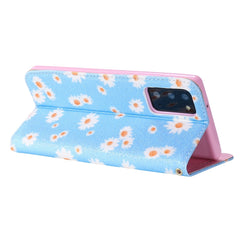 Glitzernde, magnetische horizontale Flip-Lederhülle mit Daisy-Motiv, mit Halterung, Kartenfächern und Bilderrahmen, für Samsung Galaxy Note20, für Samsung Galaxy Note20 Ultra, für iPhone 12 Pro Max, für iPhone 12/12 Pro, für iPhone 12 mini