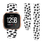 For Fitbit Versa 2 / Lite / Paw Print On White