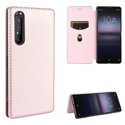 Carbon Fiber Texture Magnetic Horizontal Flip TPU + PC + PU Leather Case with Card Slot, For Sony Xperia Ace, For Sony Xperia 1 II, For Sony Xperia 1, For Sony Xperia 5