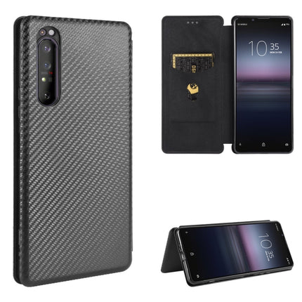 Carbon Fiber Texture Magnetic Horizontal Flip TPU + PC + PU Leather Case with Card Slot, For Sony Xperia Ace, For Sony Xperia 1 II, For Sony Xperia 1, For Sony Xperia 5