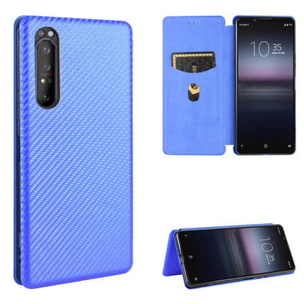 Carbon Fiber Texture Magnetic Horizontal Flip TPU + PC + PU Leather Case with Card Slot, For Sony Xperia Ace, For Sony Xperia 1 II, For Sony Xperia 1, For Sony Xperia 5