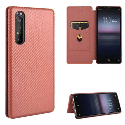 Carbon Fiber Texture Magnetic Horizontal Flip TPU + PC + PU Leather Case with Card Slot, For Sony Xperia Ace, For Sony Xperia 1 II, For Sony Xperia 1, For Sony Xperia 5